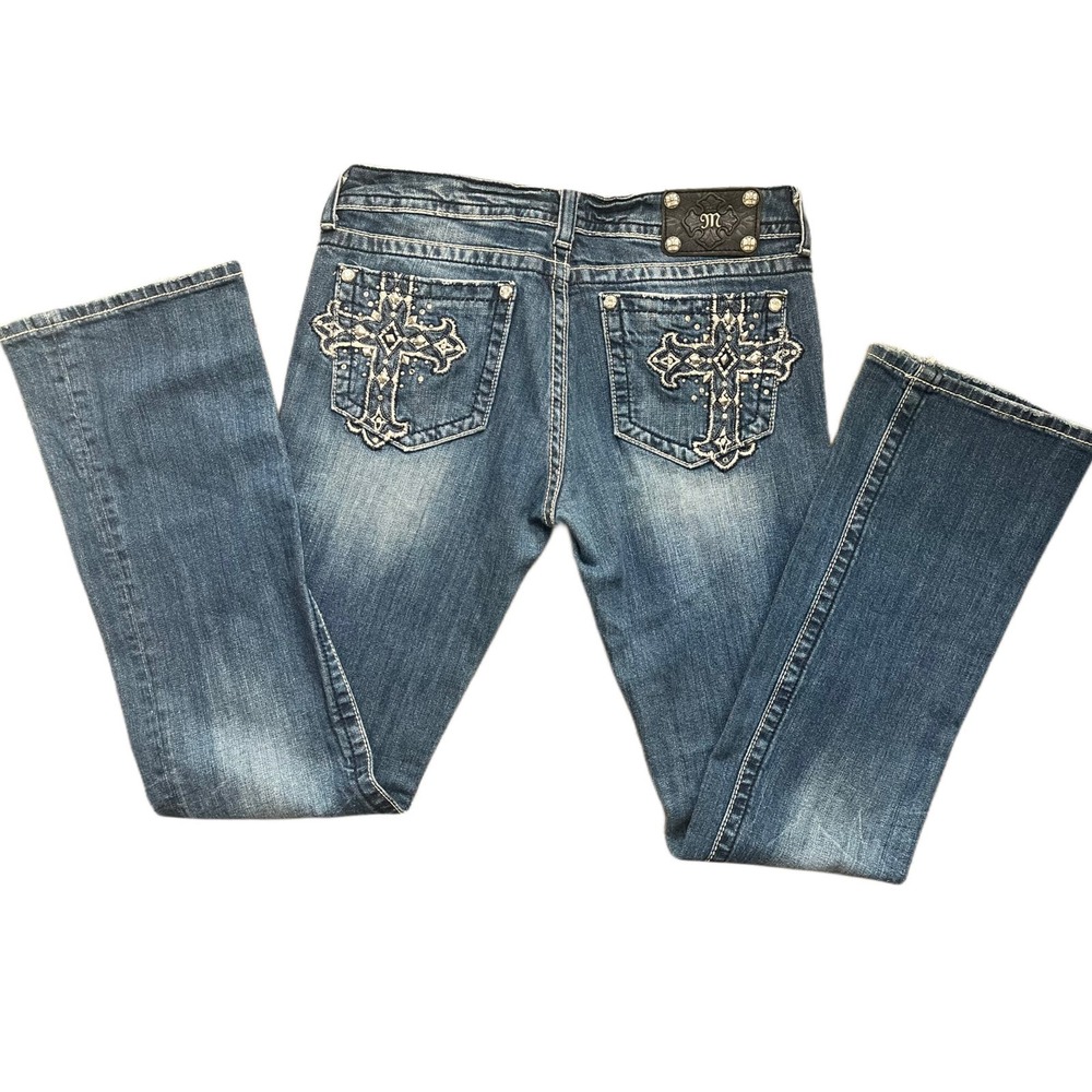 Miss Me Stud Cross Bootcut Jean 31